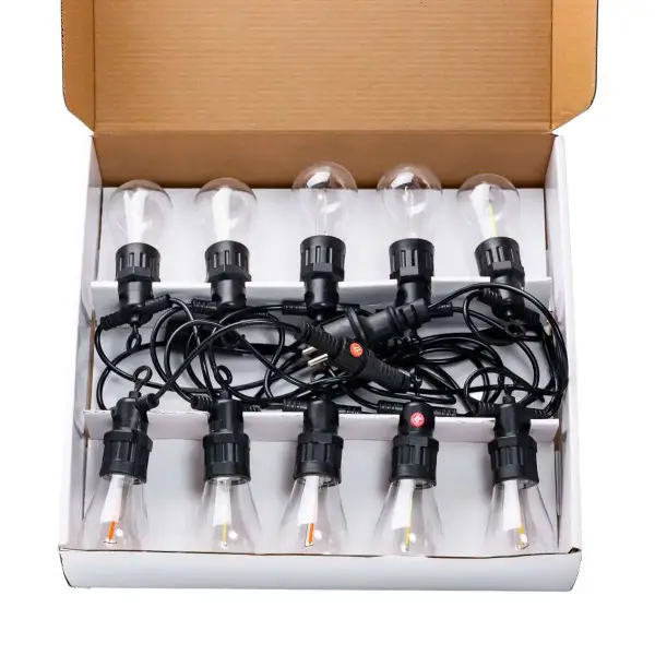 Гирлянда новогодняя уличная с лампочками светодиодная ретро LED 5 м 10 ламп Разноцветный (S14ML) - фото 10