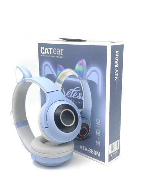 Наушники с ушками CATear VZV-8500M Bluetooth беспроводные с LED подсветкой и MicroSD до 32 Гб Голубой Наушники с ушками CATear VZV-8500M Bluetooth беспроводные с LED подсветкой и MicroSD до 32 Гб Голубой
