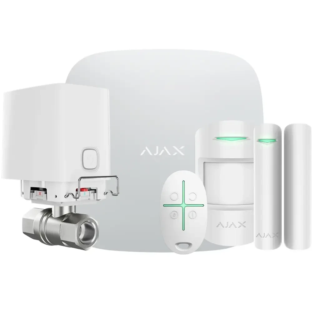 Комплект беспроводной сигнализации Ajax StarterKit 2 с WaterStop 1/2" DN15 Jeweller White (3233825178)
