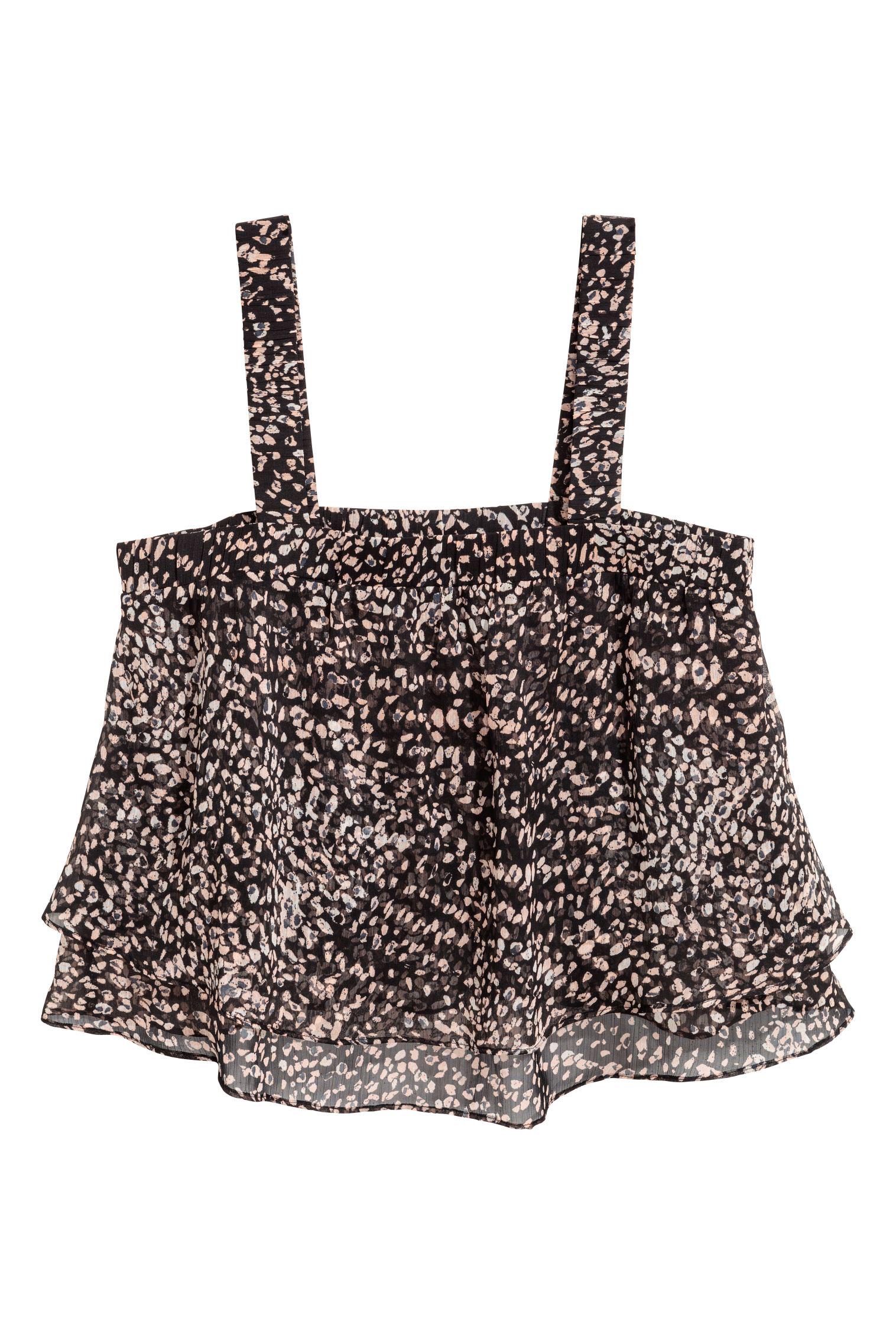 Блуза H&M Візерунок р. 44 Чорний (112585472)