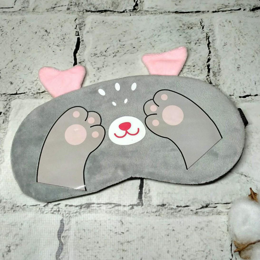 Маска для сну велюрова Олень 19х9 см Сірий (20243-2) - фото 1 Маска для сну велюрова Олень 19х9 см Сірий (20243-2) - фото 1