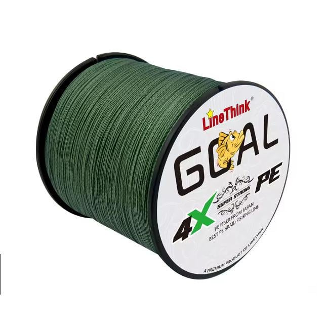 Плетена нитка хакі Line Think GOAL чотирижильний шнур для риболовлі 0,128 мм 300 м