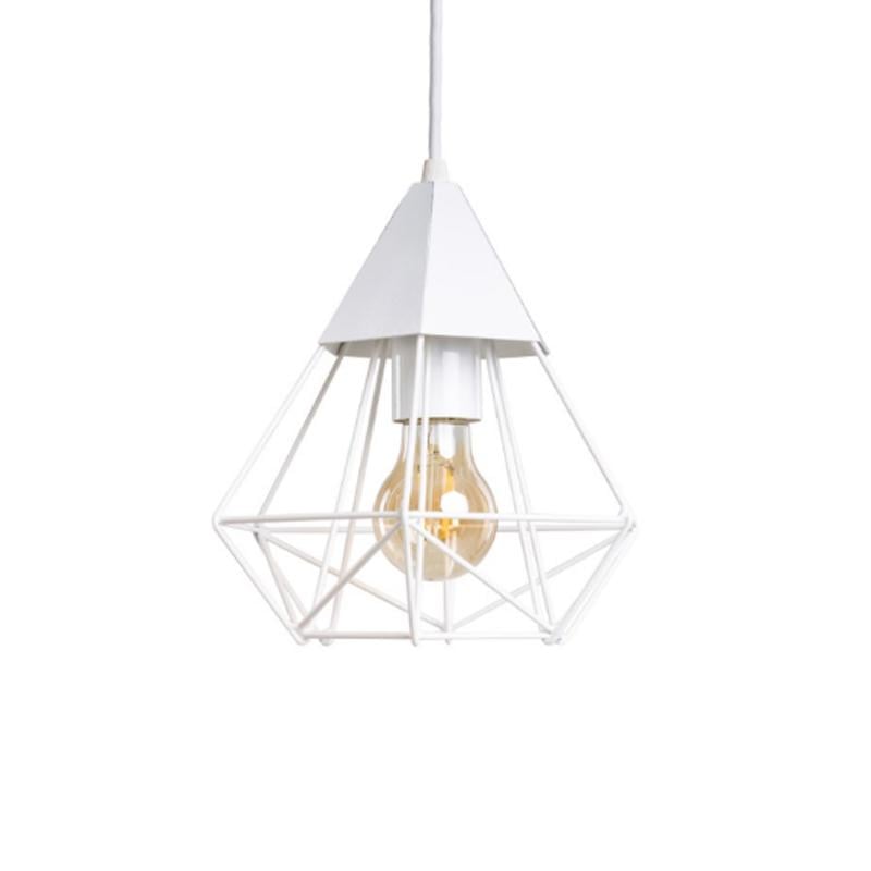 Люстра подвесная лофт Atmolight Quarz P220 1488 на одну лампу Белый