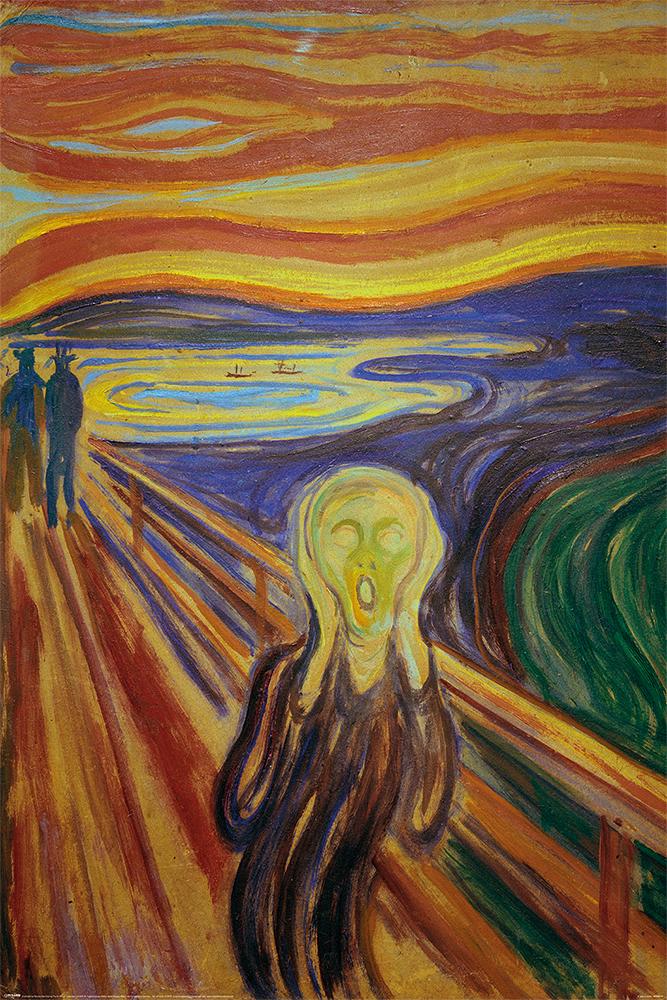 Постер плакат Эдвард Мунк Крик/Edvard Munch The Scream 61x91,5 см