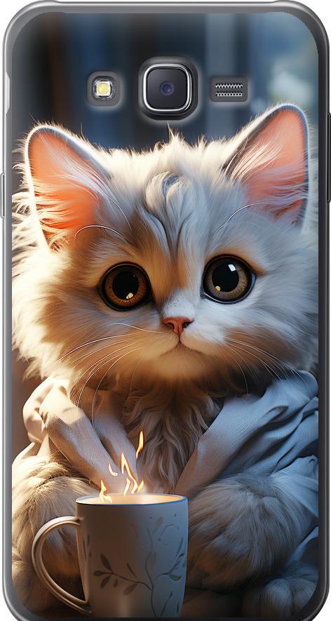 Чехол на Samsung Galaxy J7 J700H White cat (5646t-101-42517)