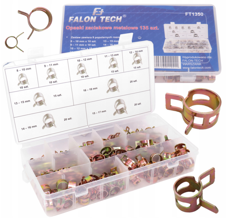 Набор хомутов пружинных Falon-Tech универсальные (23133384) - фото 2 Набор хомутов пружинных Falon-Tech универсальные (23133384) - фото 2
