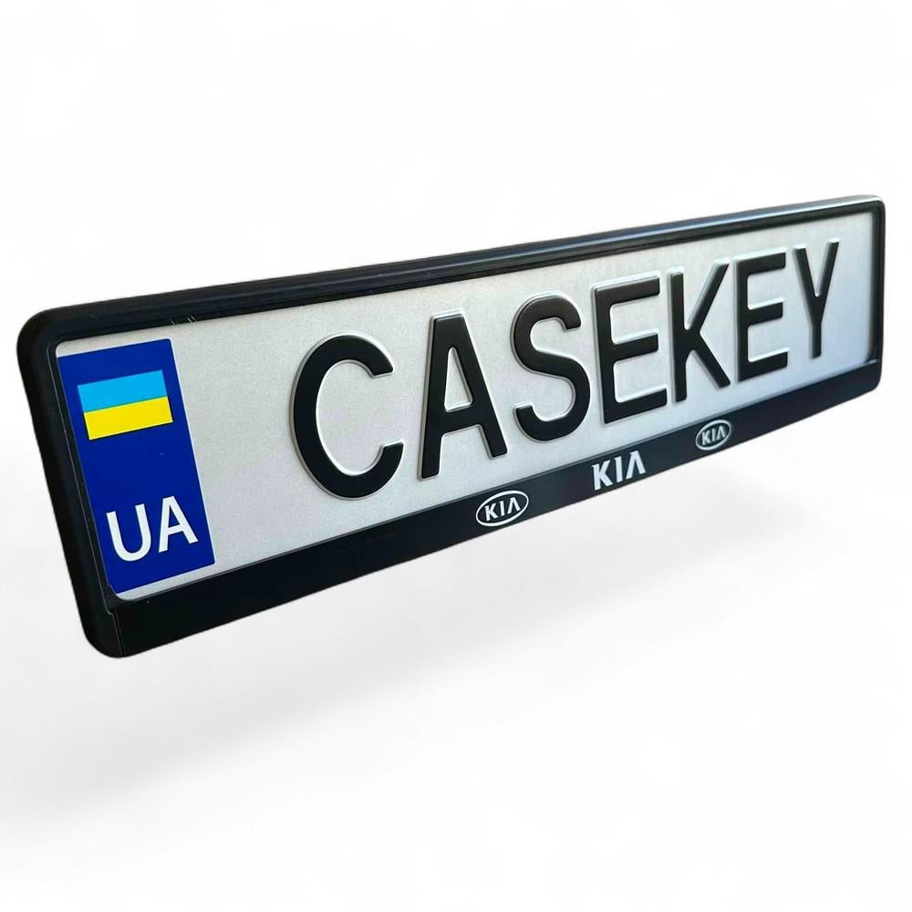 Авторамка с лакированной печатью KIA (kiramka1)