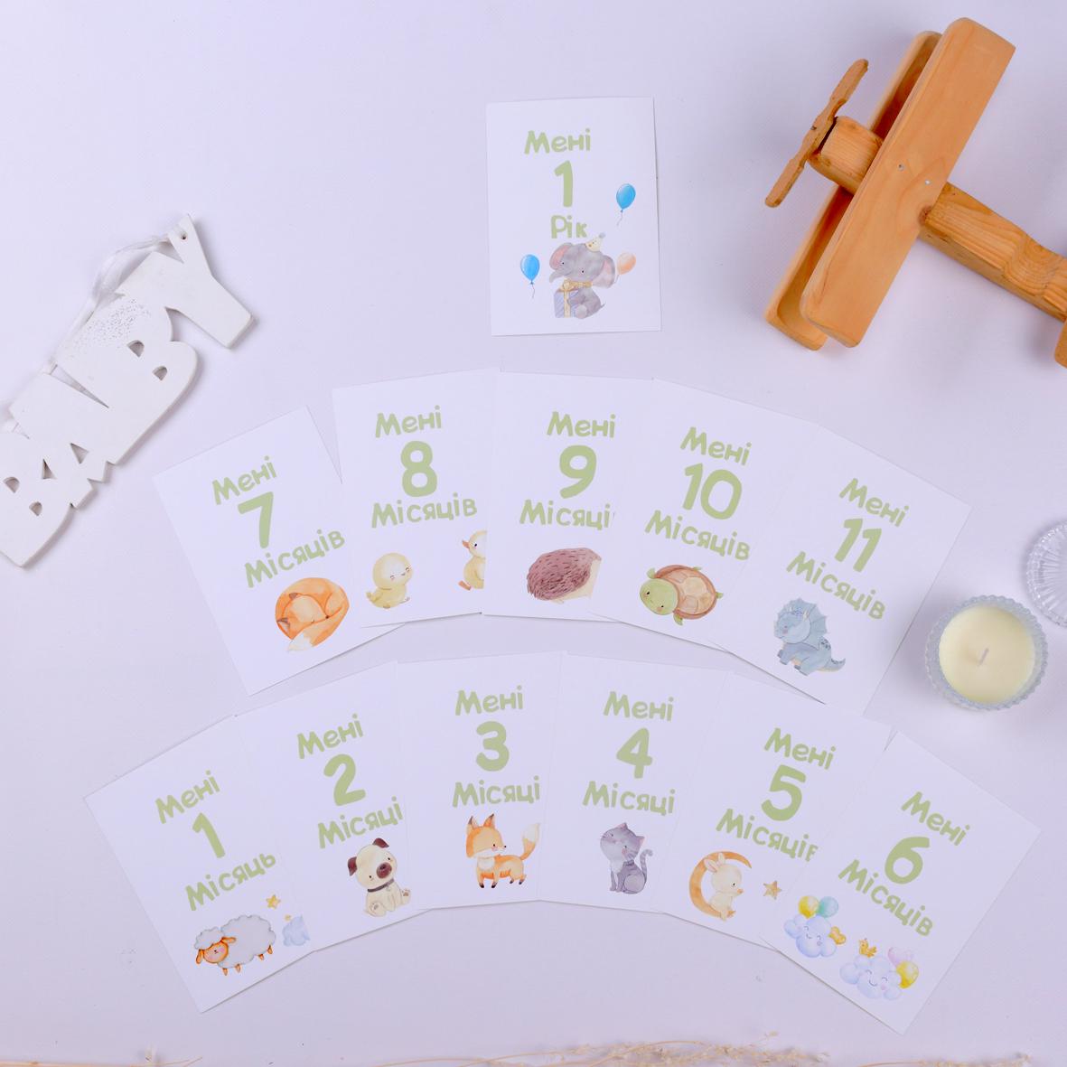 Картки для фотосесії малюків Салатовий (fotobook-0062)