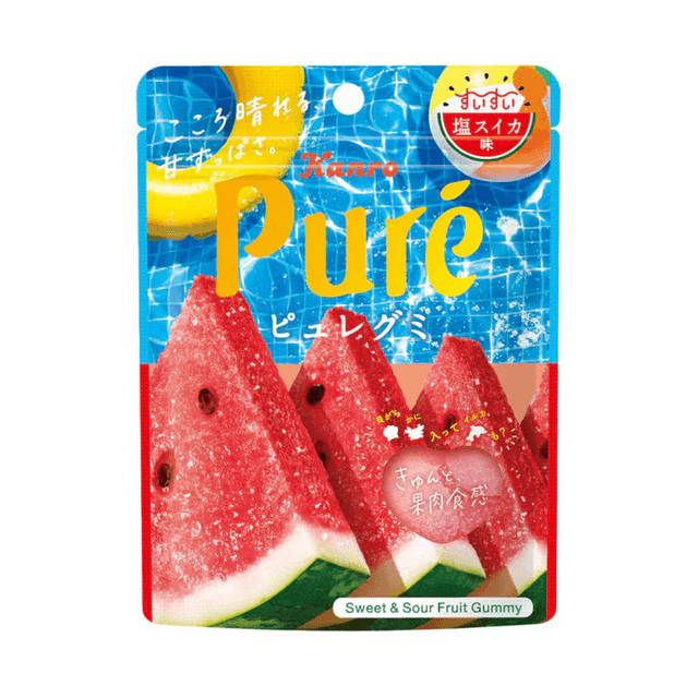 Желейки KANRO Pure Gummy Salted Watermelon зі смаком солоного кавуна 52 г Желейки KANRO Pure Gummy Salted Watermelon зі смаком солоного кавуна 52 г