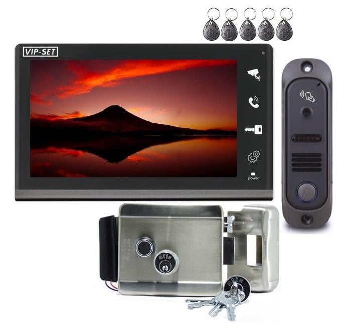 Комплект видеодомофона VIP-SET AD-770B Kit box с встроенным RFID-считывателем ээлектромеханический замок (77074)