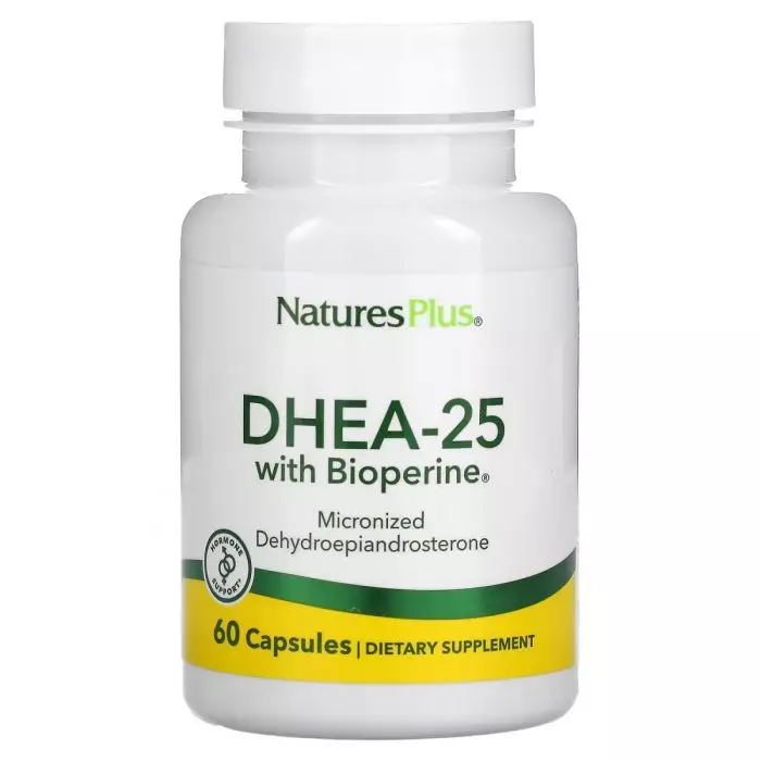 Дегидроэпиандростерон с биоперином Natures Plus DHEA-25 With Bioperine 25 мг 60 капсул (NTP4968)