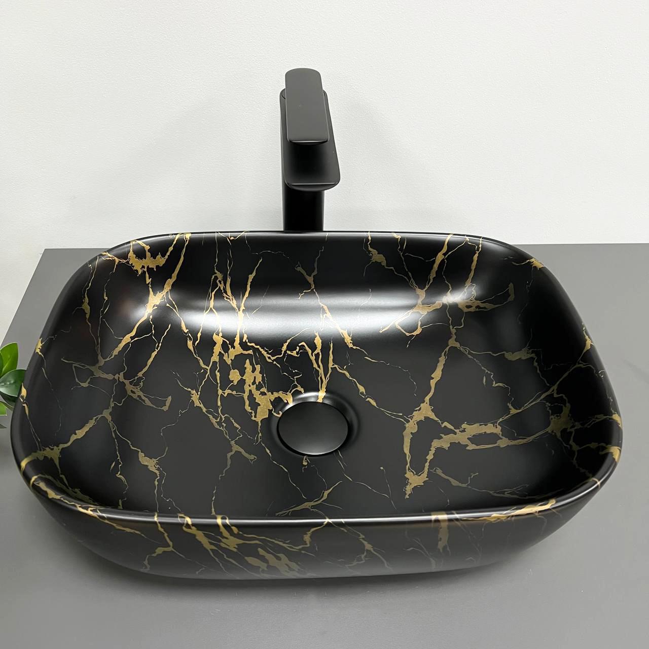 Умивальник VBI RAVENNA MARBLE накладний Black matt (VBI-011209) - фото 3