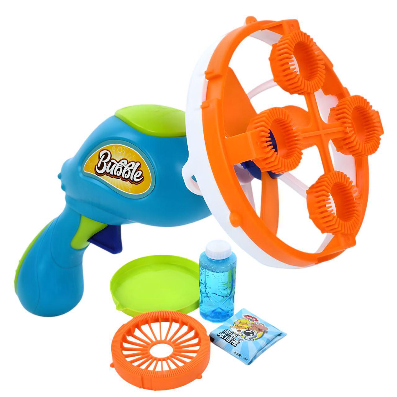 Пистолет для мыльных пузырей LS7727-55 с вентилятором подсветкой и мыльным раствором (26389591)