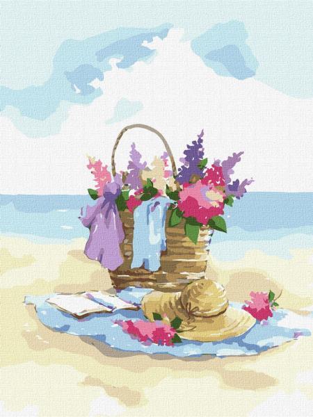 Картина по номерам Идейка Морская Пляжная прогулка 30х40 см в термопакете (KHO5631)