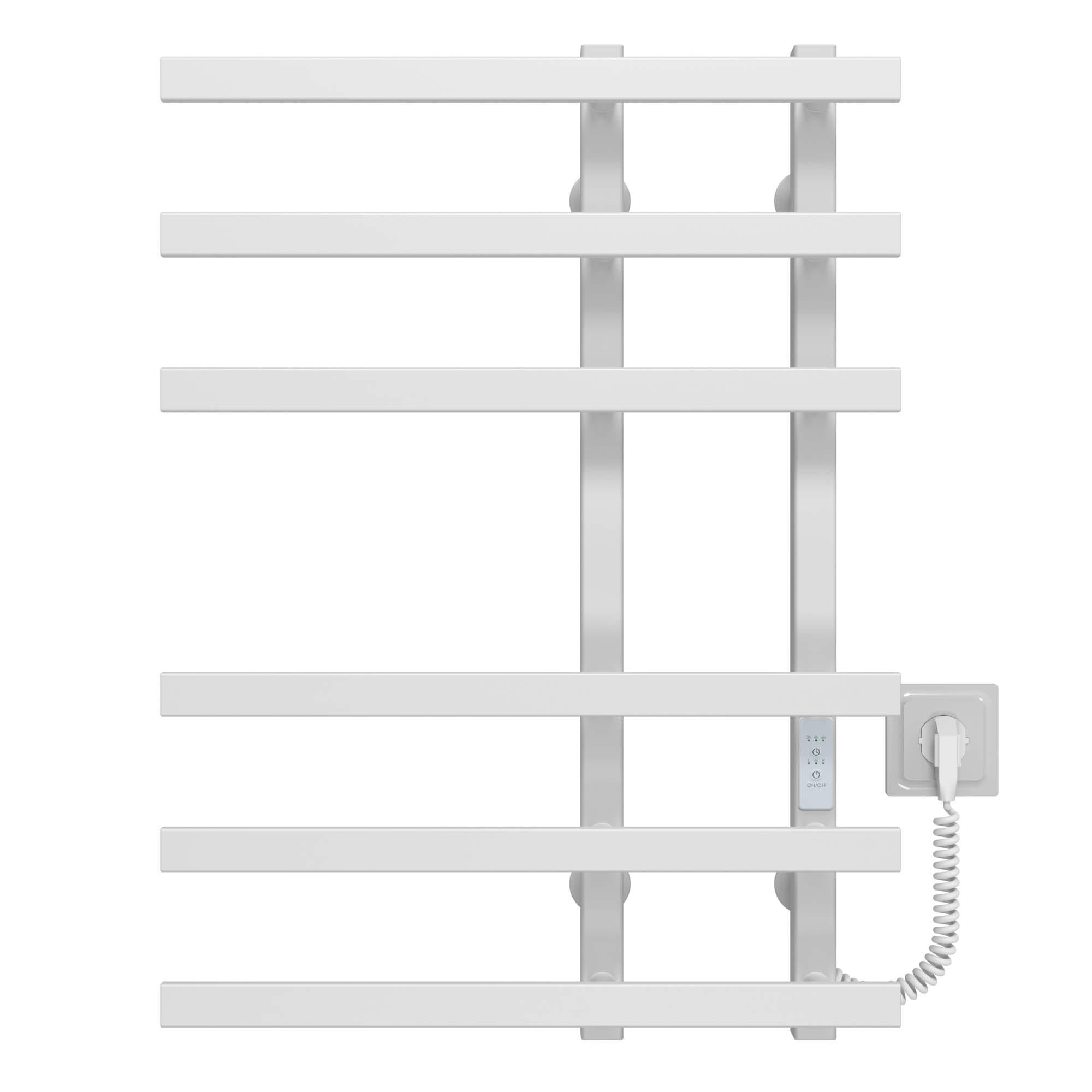 Полотенцесушитель электрический Deffi Atena П6 WD04 правое подключение нержавеющая сталь 150х700 мм Белый (A.AT.70.15.6.E.W.R.4)