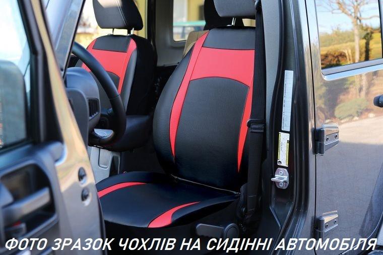 Авточехлы Pok-ter Desing Leatherс эко кожи для Seat Leon 2006>2013 mk II Hatchback с серой вставкой - фото 4