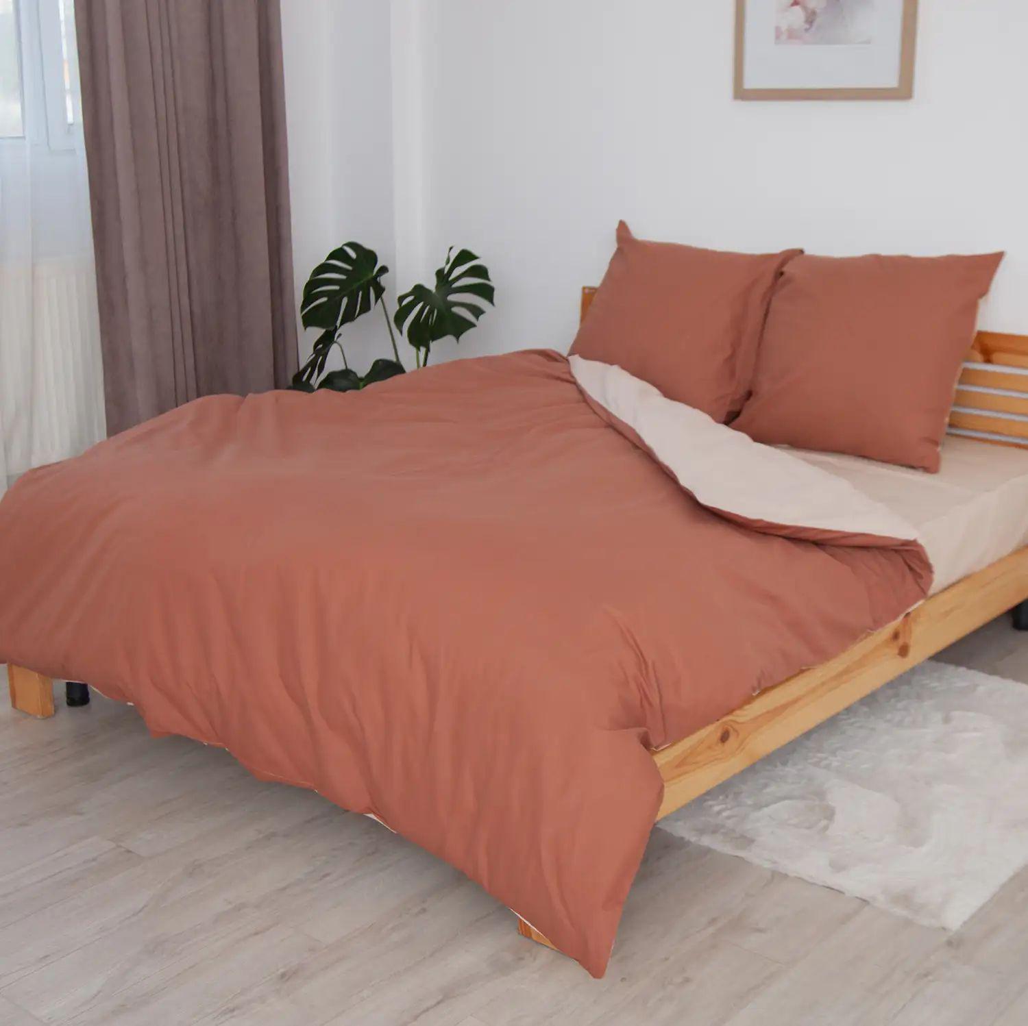 Комплект постельного белья гипоаллергенный ТЕП Золотой циркон 115 г/кв. м евро с наволочками 70x70 см Коричневый (12730200215)