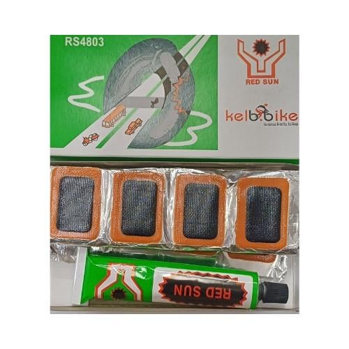 Латки прямокутні малі комплект для камер та клей Kelb.Bike (RS4803)