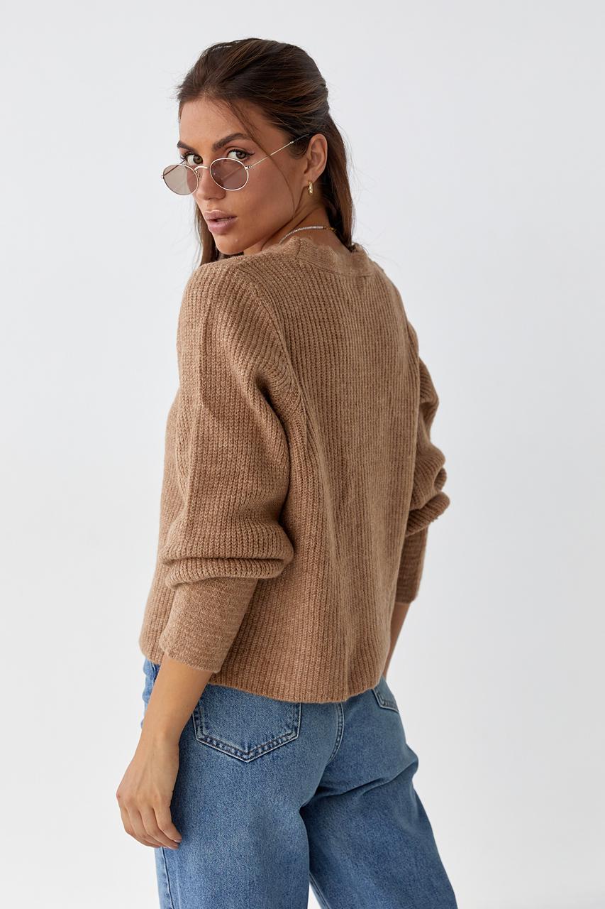 Кардиган вязаный PORTAKAL M Коричневый (9528438) - фото 2 Кардиган вязаный PORTAKAL M Коричневый (9528438) - фото 2