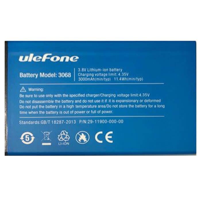 Батарея Ulefone S1 3068/3,8V/3000 mAh/11.4 Wh