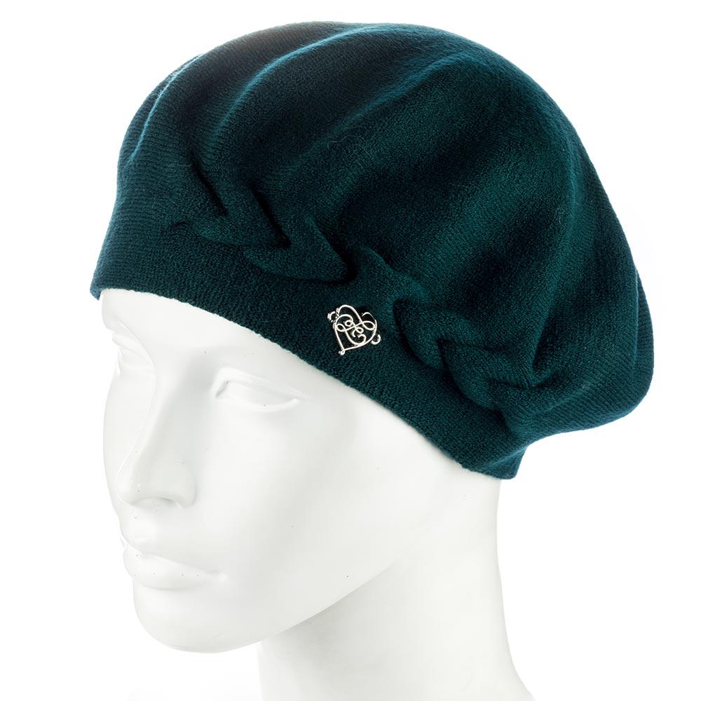 Берет женский двойной сбоку с узором Zolly ZH257 Зеленый