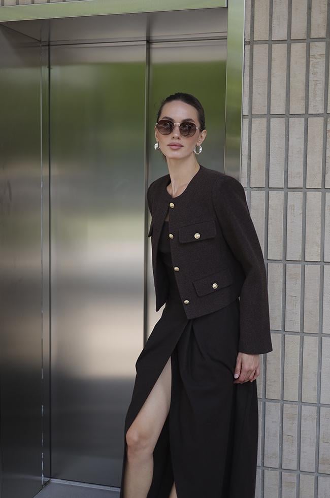 Жакет Lipar 1081 шанель шерстяной р. 46 Шоколадный (16897446) - фото 2 Жакет Lipar 1081 шанель шерстяной р. 46 Шоколадный (16897446) - фото 2