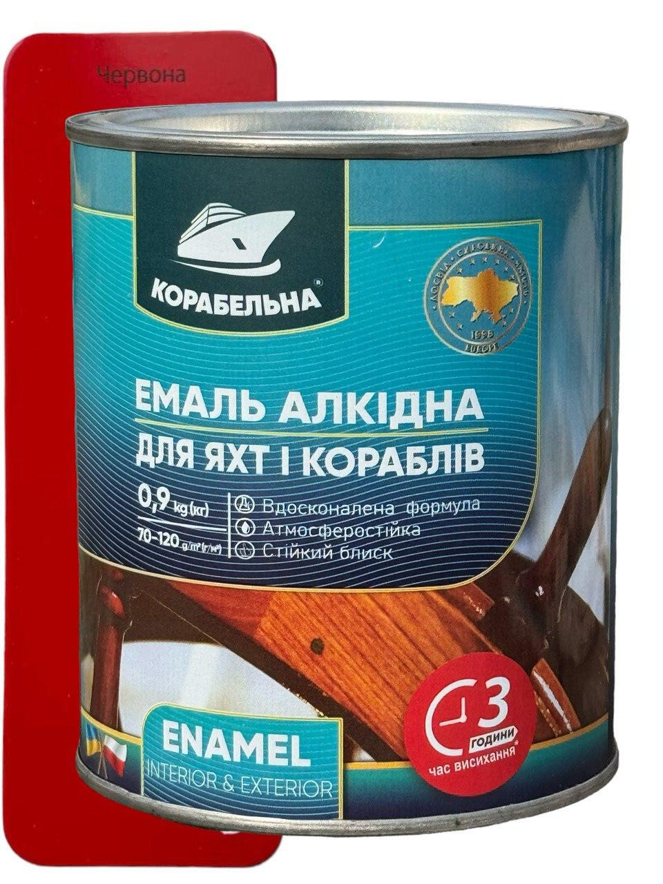 Эмаль алкидная Корабельная ПФ-115 0, 9 кг Красный (23812946)