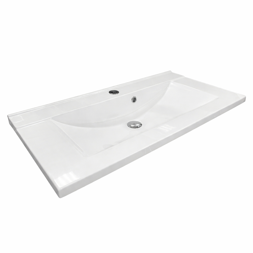 Умывальник Adamant Quanto накладной из искусственного камня 900x447x140 мм Белый (4824296107101)