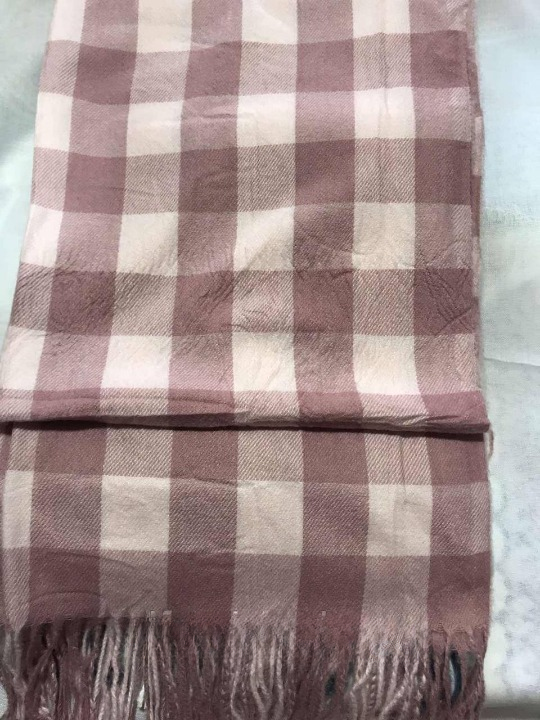 Шарф женский кашемировый клетка Розовый (ШарфКаш83)