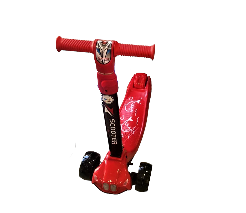 Самокат детский Scooter 901-YTR с подсветкой и музыкой Красный