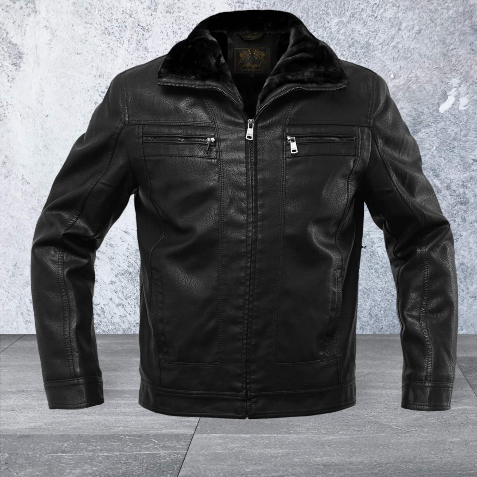 Куртка-дублянка мужская зимняя из натуральной кожи р. 58 Черный (23733799) - фото 4 Куртка-дублянка мужская зимняя из натуральной кожи р. 58 Черный (23733799) - фото 4