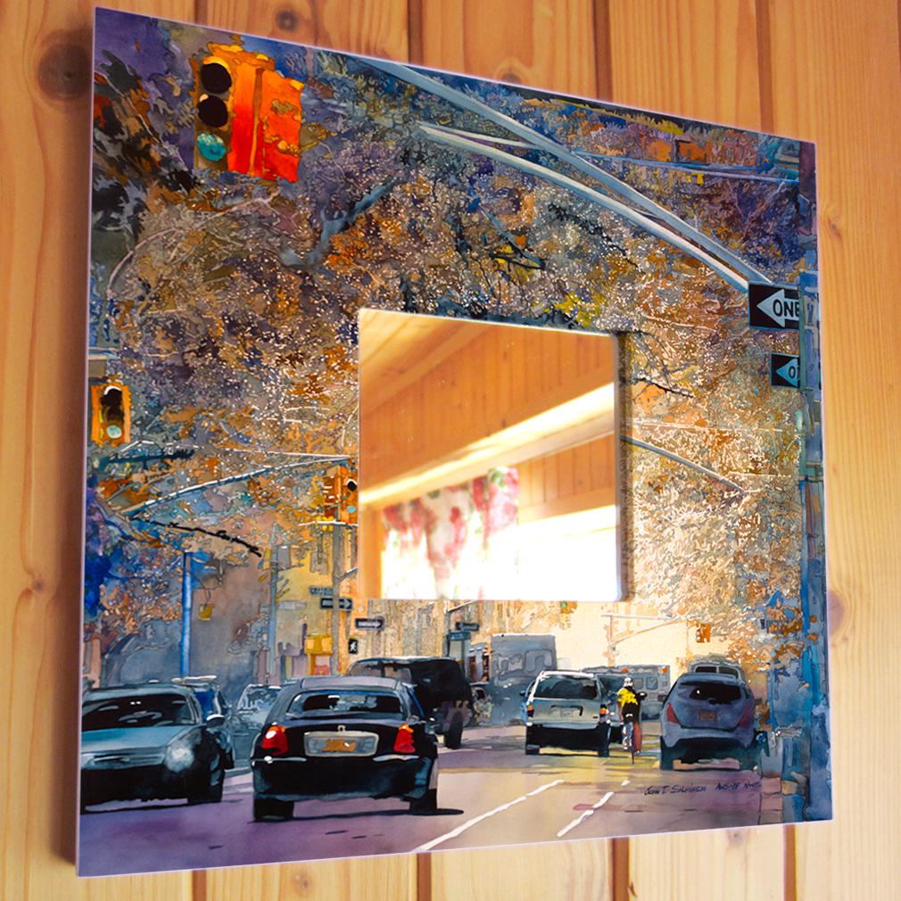 Зеркало декоративное картина "Американский мегаполис. США" 260х260 мм (M03642)