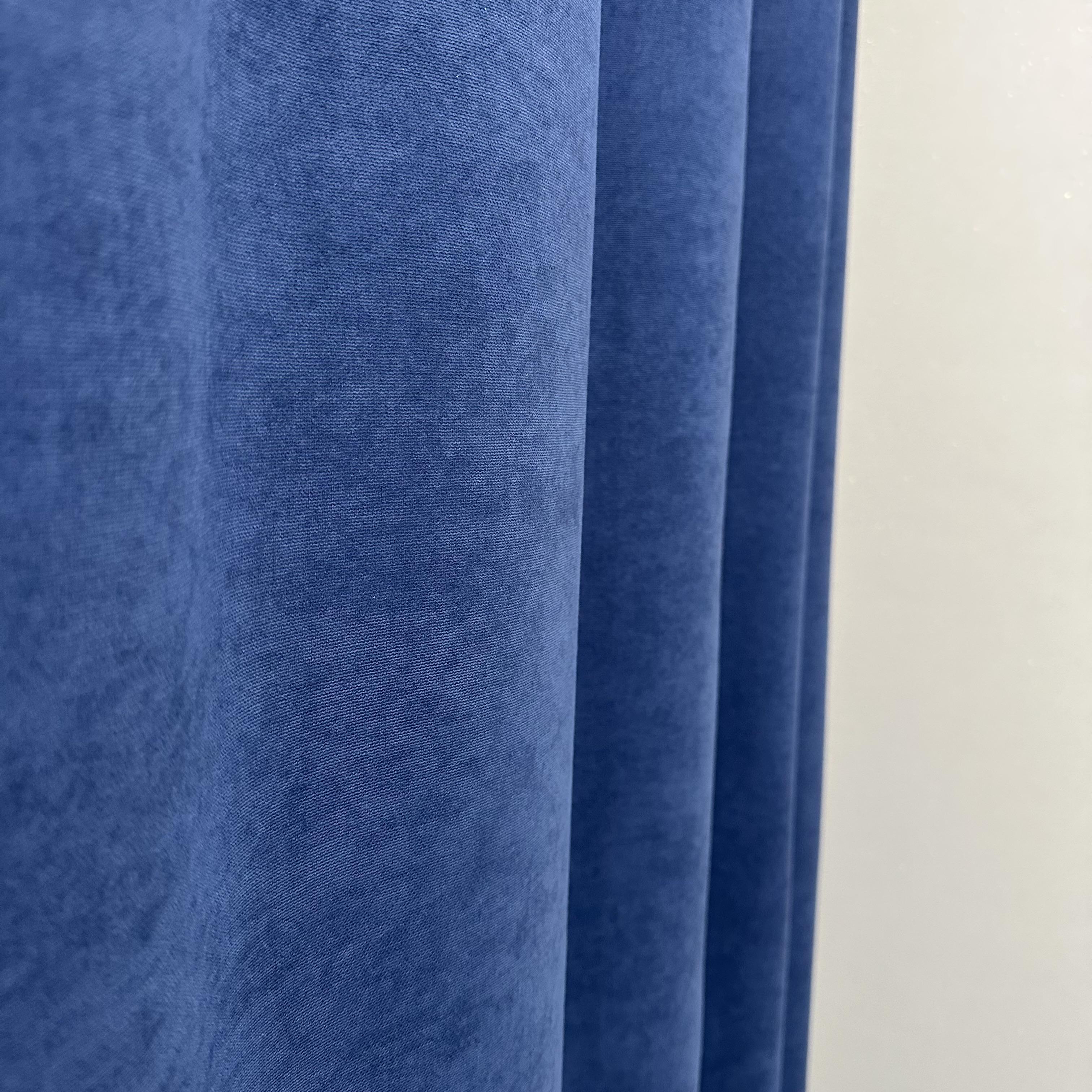 Комплект штор мікровелюр 2 шт. 1,5х2,7 м готові на шторній тасьмі 6 см Синій (petek-V34) - фото 7 Комплект штор мікровелюр 2 шт. 1,5х2,7 м готові на шторній тасьмі 6 см Синій (petek-V34) - фото 7