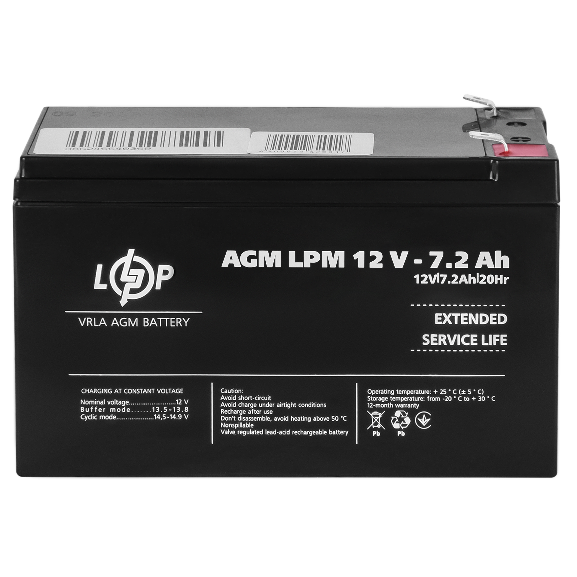 Аккумулятор тяговый AGM LPM 12 V 7,2 Ah (3863)