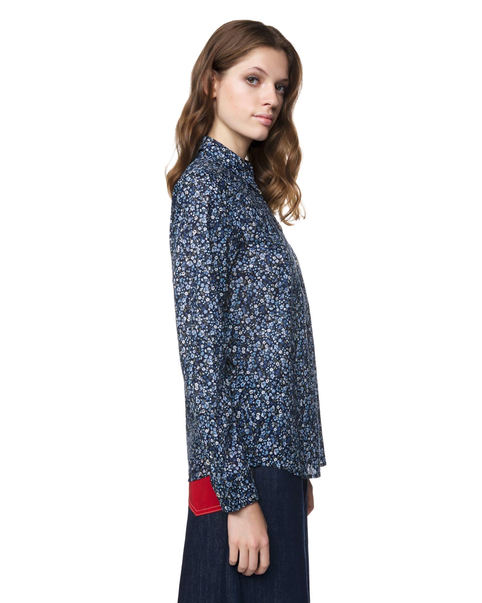 Рубашка женская Benetton 5oa95q8u4 M Синий - фото 2 Рубашка женская Benetton 5oa95q8u4 M Синий - фото 2