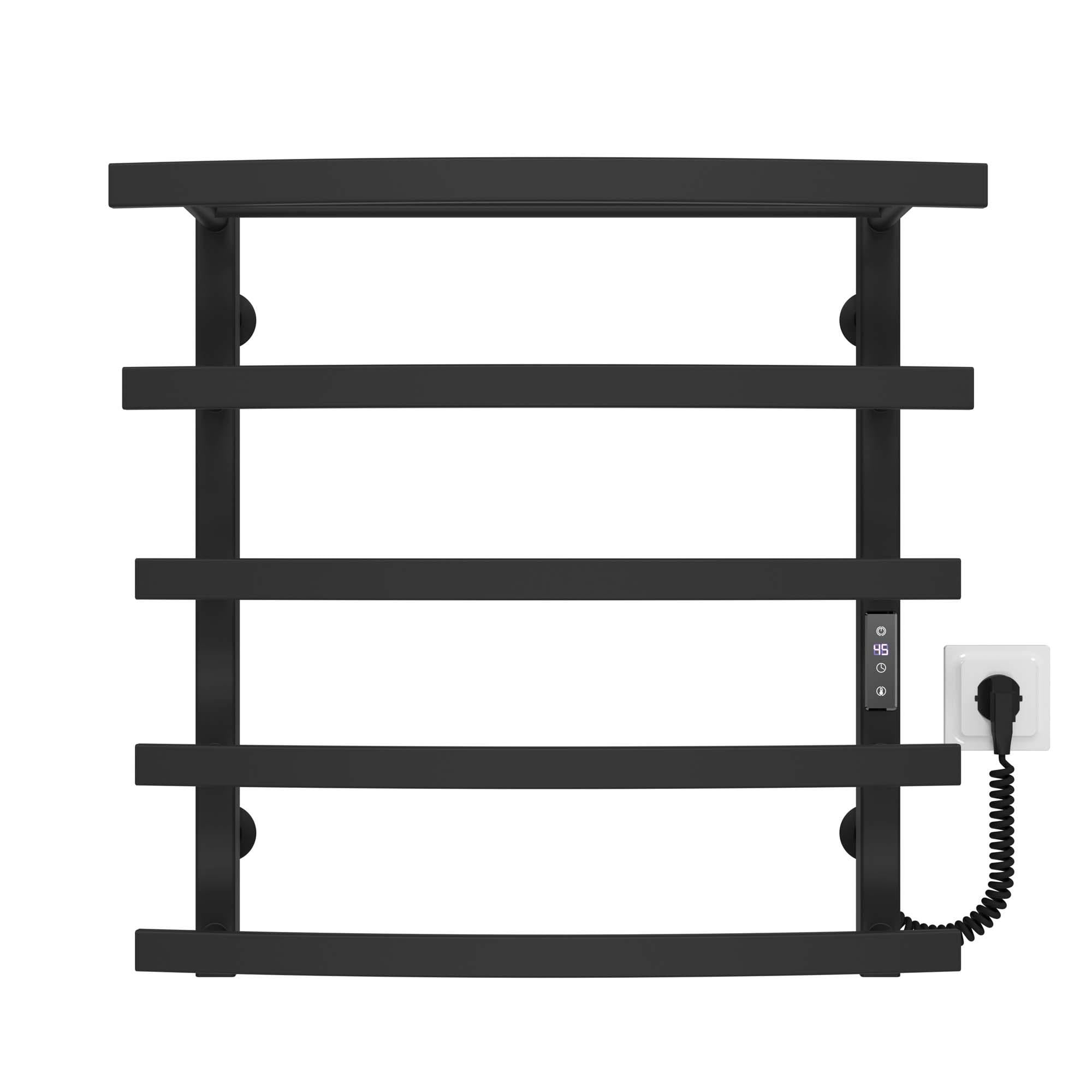 Полотенцесушитель электрический Deffi Lotos П5 WD04 правое подключение нержавеющая сталь 400х600 мм Черный (A.LO.60.40.5.EBR2)