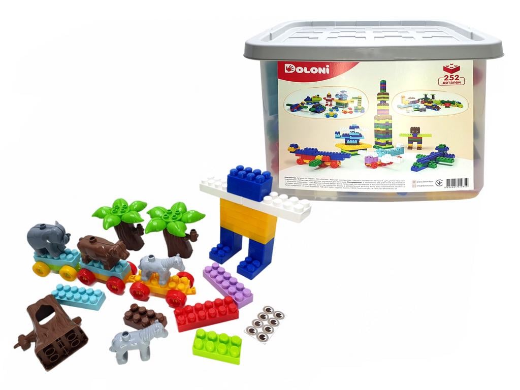 Конструктор дитячий Doloni Toys у контейнері з пластику 252 дет. Різнокольоровий (150-98-013999/03) - фото 3