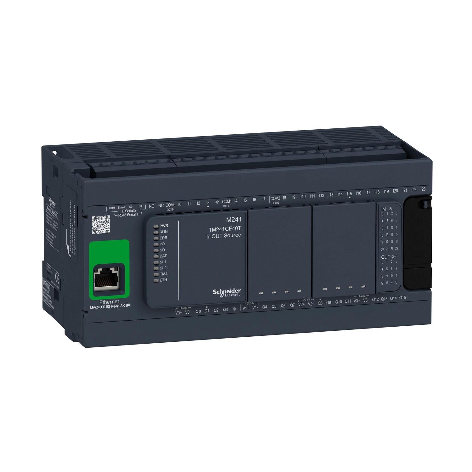 Контроллер логический Schneider Electric Modicon M241 40 входов/выходов 24V DC транзистором 2xRS485 EtherNet (TM241CE40T) Контроллер логический Schneider Electric Modicon M241 40 входов/выходов 24V DC транзистором 2xRS485 EtherNet (TM241CE40T)