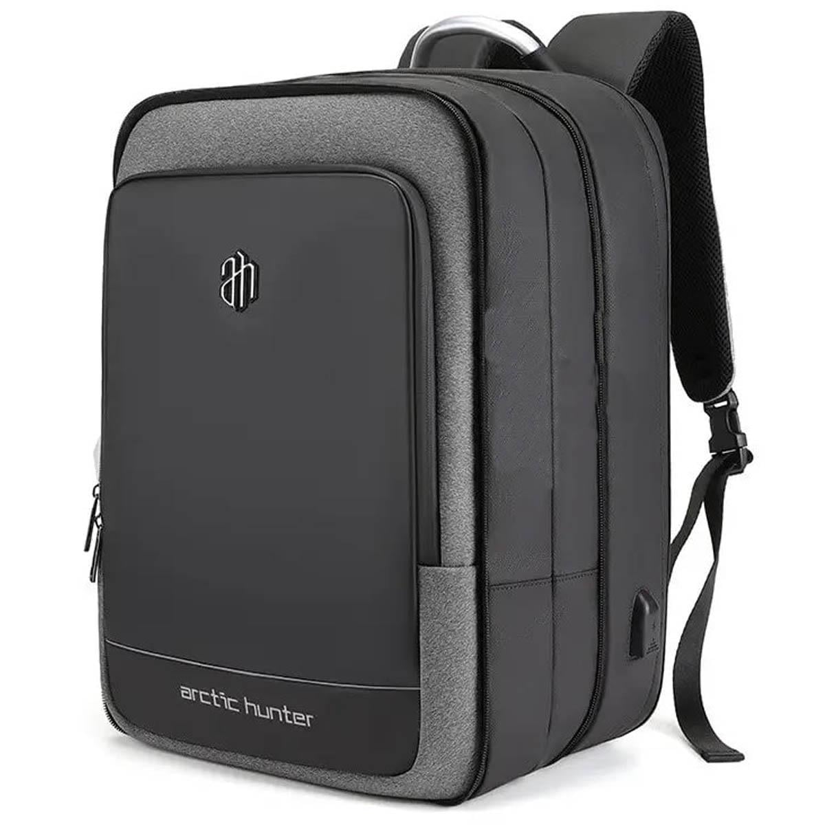 Городской рюкзак Arctic Hunter B00227L с USB для ноутбука 17,3" 41 л Серый (AH-B00227L-2949)