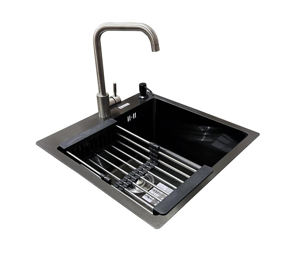 Мойка для кухни Romzha Arta U-450S B со смесителем и дозатором Черный (RO41554) - фото 3 Мойка для кухни Romzha Arta U-450S B со смесителем и дозатором Черный (RO41554) - фото 3