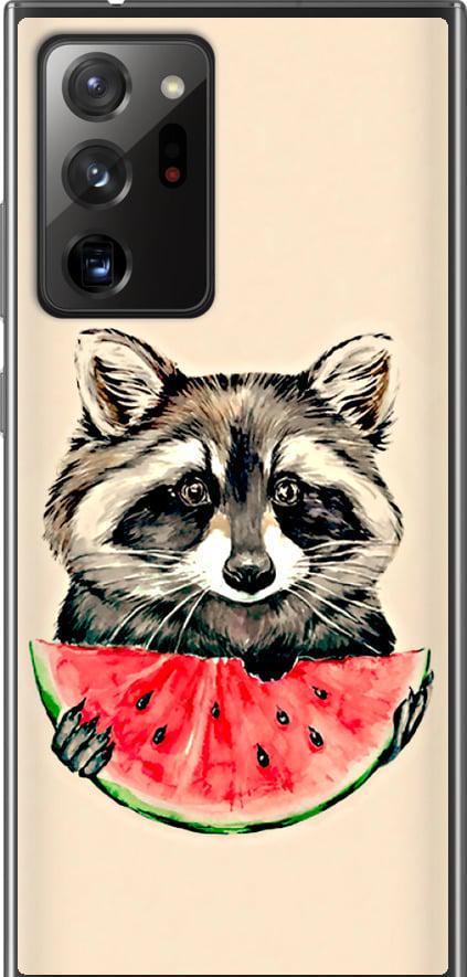 Чехол на Samsung Galaxy Note 20 Ultra Енотик с арбузом (4605u-2051-42517) Чехол на Samsung Galaxy Note 20 Ultra Енотик с арбузом (4605u-2051-42517)