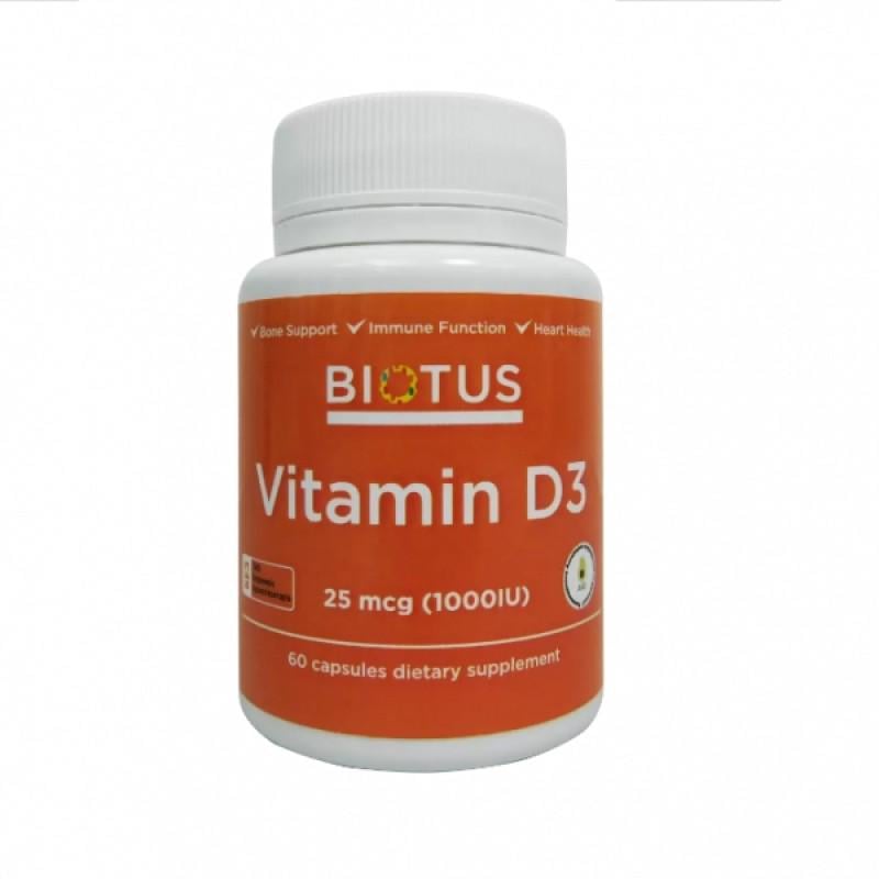 Витаміни Biotus Vitamin D3 1000 МЕ 60 капс. (BIO-530043)