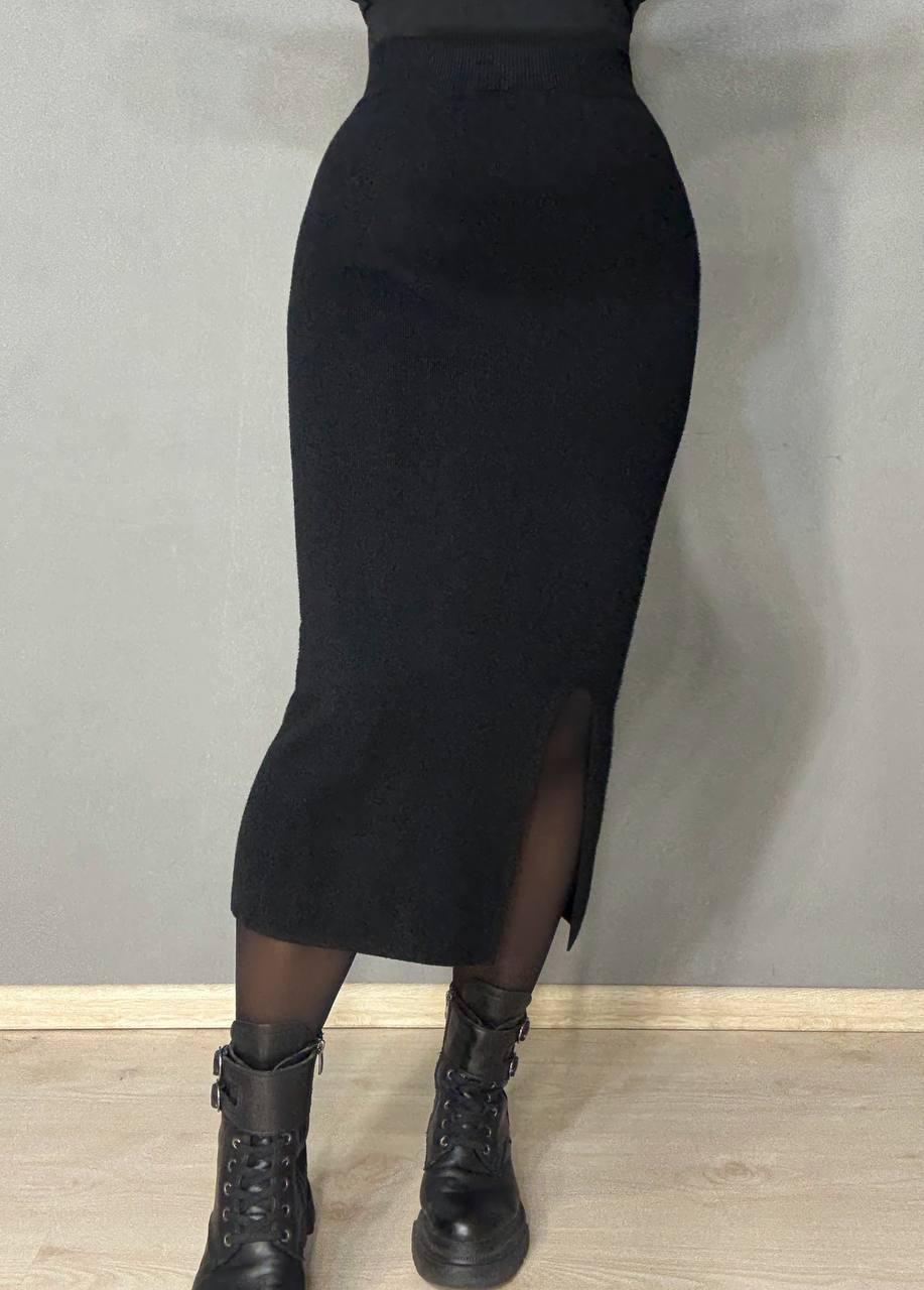 Спідниця жіноча MY FASHION 6808-80 в’язана з розрізом середня довжина One Size Чорний (5788) - фото 5 Спідниця жіноча MY FASHION 6808-80 в’язана з розрізом середня довжина One Size Чорний (5788) - фото 5