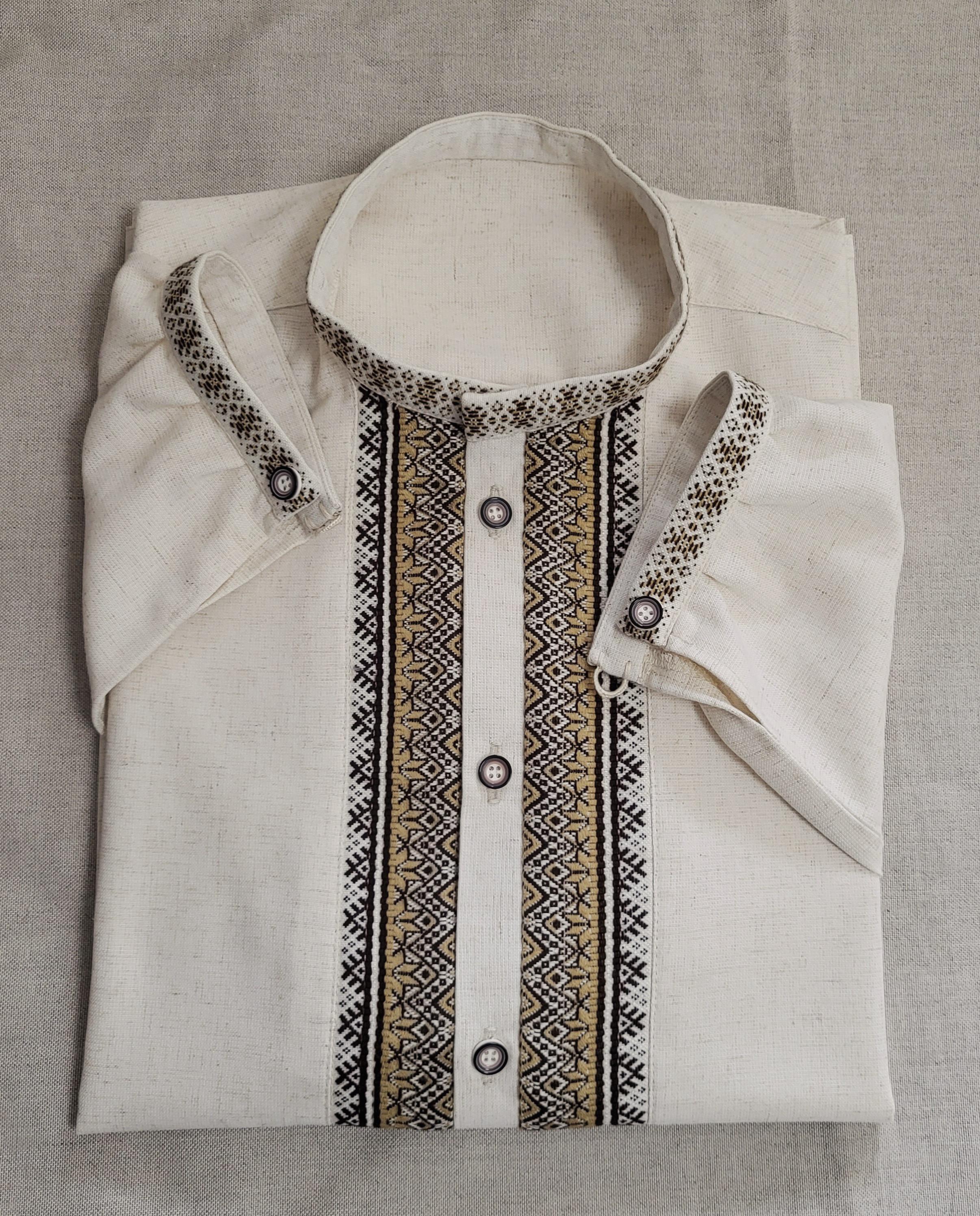 Сорочка чоловіча Пряна з тканою вишивкою р. 52 (Арт-144ч_52)