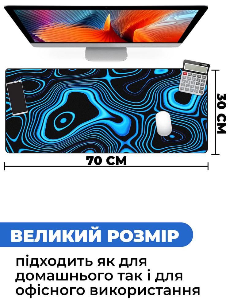 Килимок для мишки SHLab Ілюзія 70х30 см Blue (30382) - фото 3