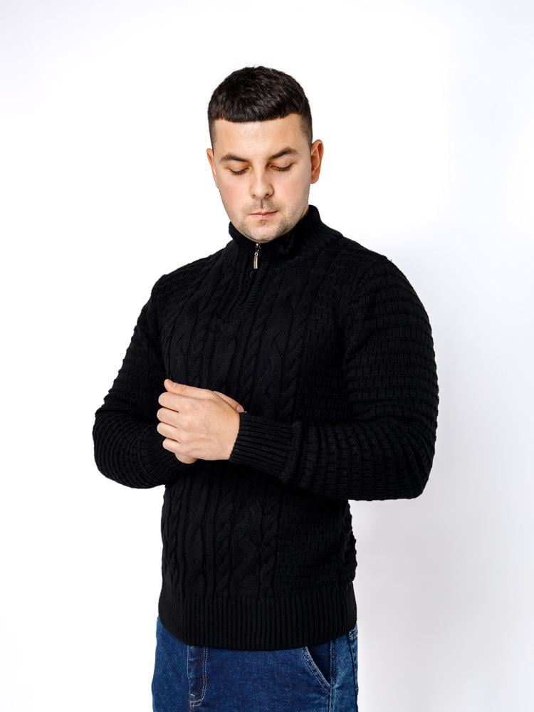 Светр чоловічий ЦБ-00233205 р. 48 Чорний (SKT000940926) Светр чоловічий ЦБ-00233205 р. 48 Чорний (SKT000940926)