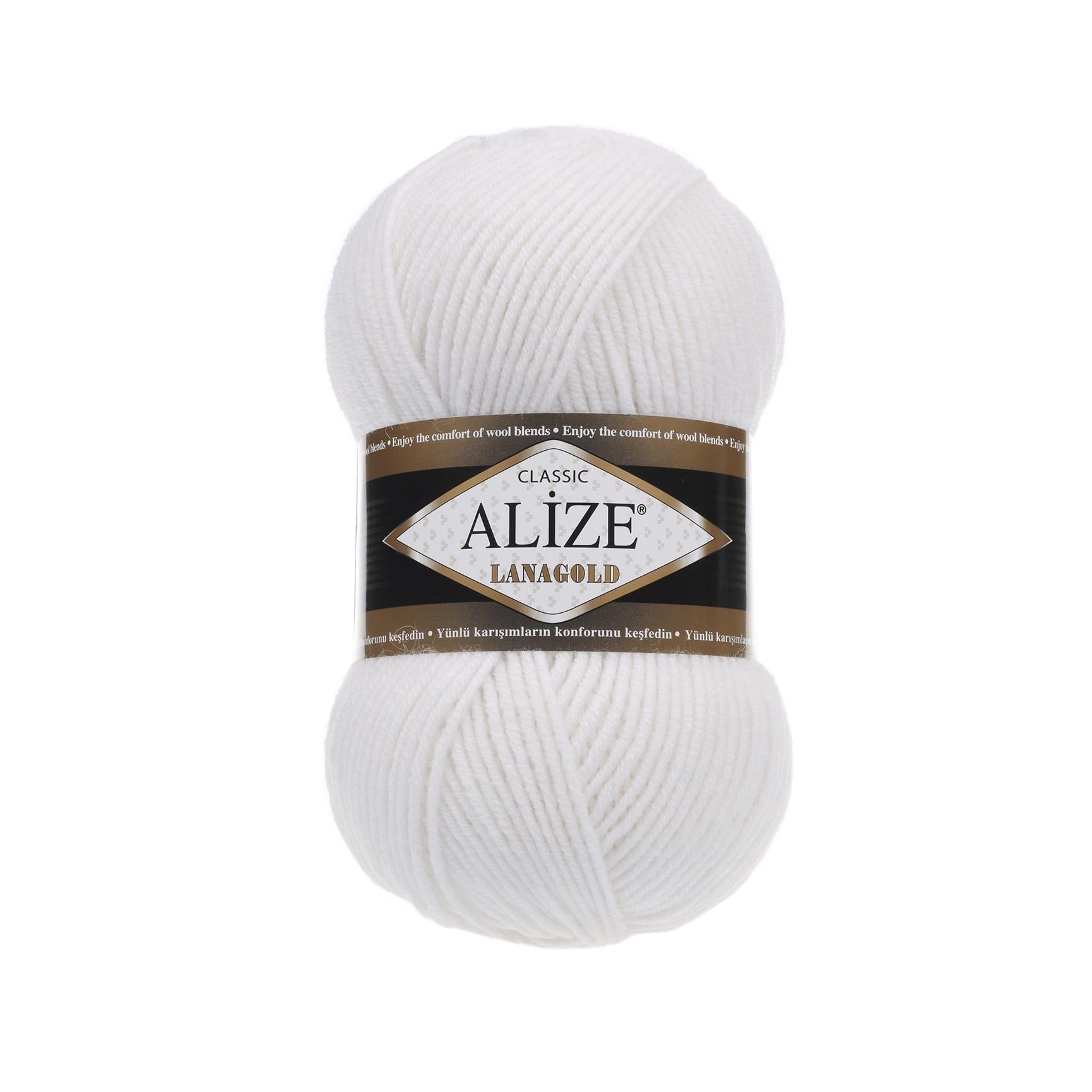 Пряжа Alize Lana Gold 55 Белый (5840)