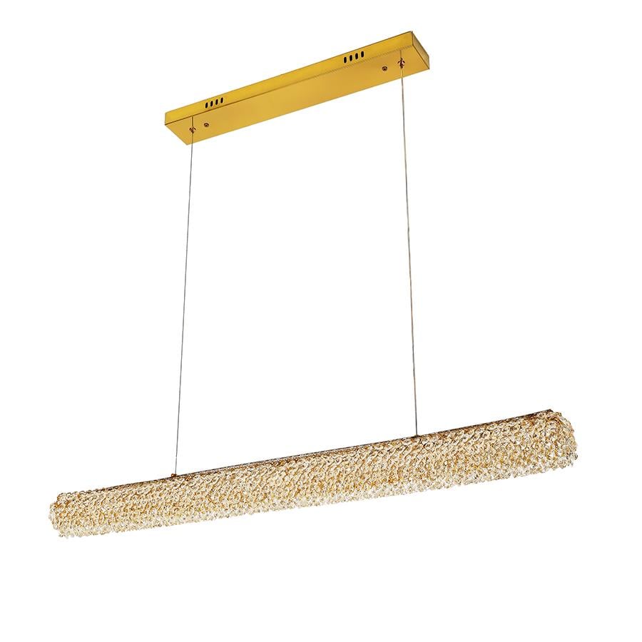 Люстра підвісна кришталева Levistella 7897203 світлодіодна Золотий (950 GD)