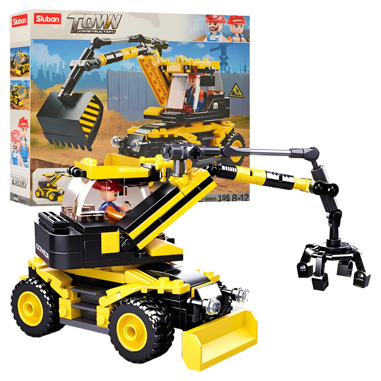 Конструктор Sluban Колесный экскаватор 196 дет. (M38-B0805)