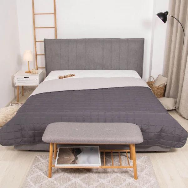 Покривало стьобане Viluta Дует 210x220 см Графіт (1537)